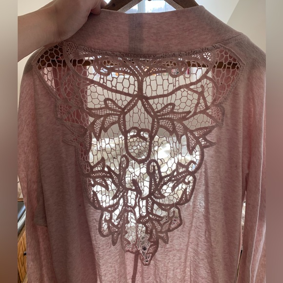 Dynamite pink cardigan with lace details - Picture 5 of 5